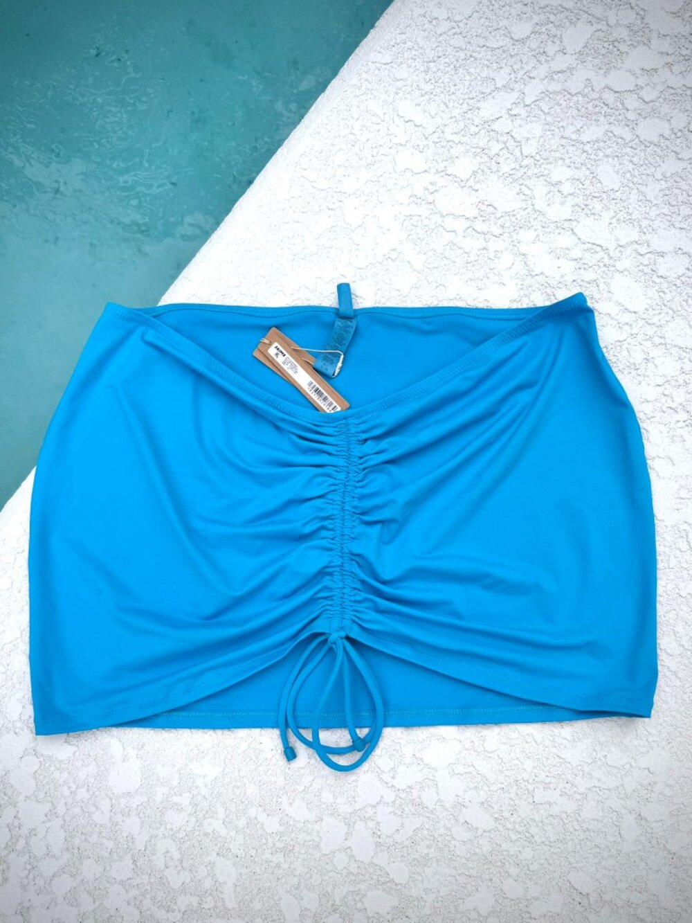 Skims Swim Ruched Mini Skirt • Turquoise • XL • NWT